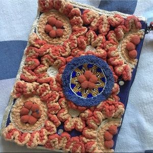 Anthropologie new all over embellished clutch bag